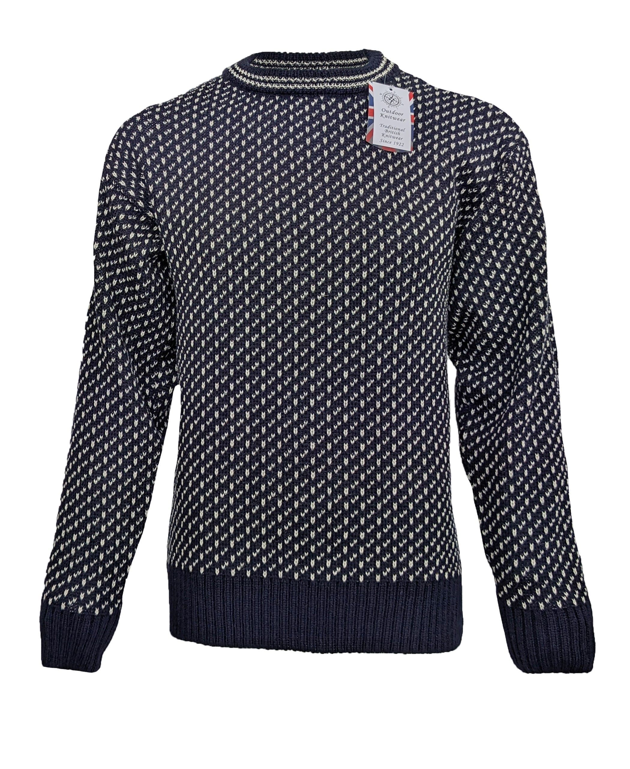 Dover Crew Neck Sweater In Navy/Ecru