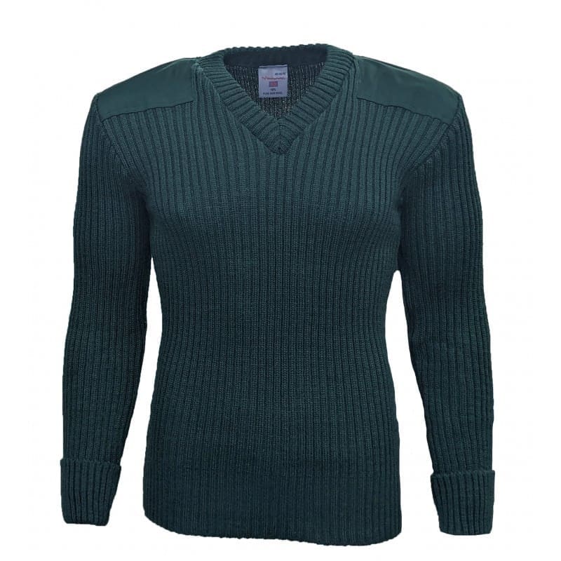 9043 - York Woolly Pully Vee Neck Sweater With Patches 9043 - York Woolly Pully Vee Neck Sweater With Patches