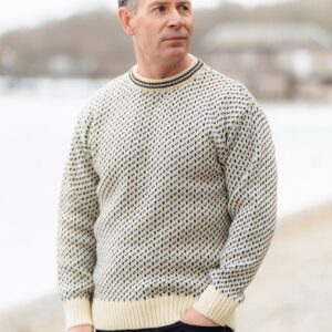 Dover Crew Neck Sweater In Ecru/Navy Dover Crew Neck Sweater In Ecru/Navy