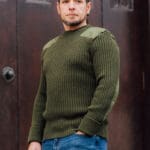 9024 - York Woolly Pully Crew Neck With Patches