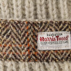 Laird - Chunky knit traditional cardigan with Harris Tweed patches Laird - Chunky knit traditional cardigan with Harris Tweed patches