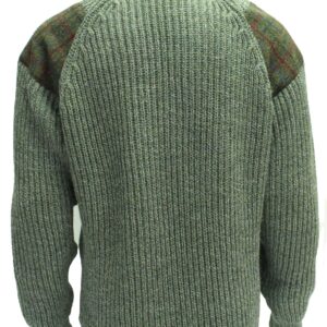 1053-Byreman-Chunky-knit-Shawl-Collar-Sweater-with-Harris-Tweed-patches-scaled