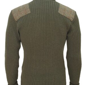 Ghillie - Roll Neck Woolly Pully Sweater with Harris Tweed patches
