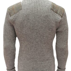 Ghillie - Roll Neck Woolly Pully Sweater with Harris Tweed patches