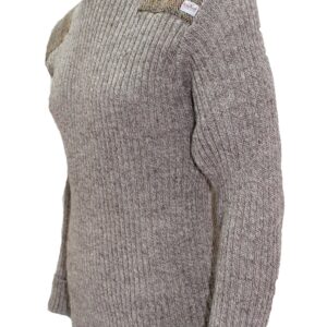 Ghillie - Roll Neck Woolly Pully Sweater with Harris Tweed patches