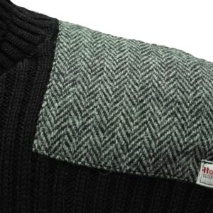 Ghillie - Roll Neck Woolly Pully Sweater with Harris Tweed patches