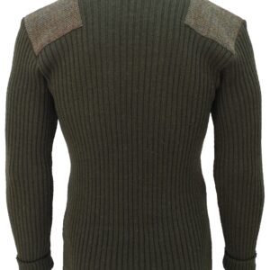 Forrester - Crew Neck Woolly Pully Sweater with Harris Tweed patches