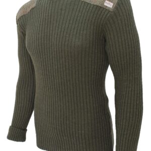 Forrester - Crew Neck Woolly Pully Sweater with Harris Tweed patches