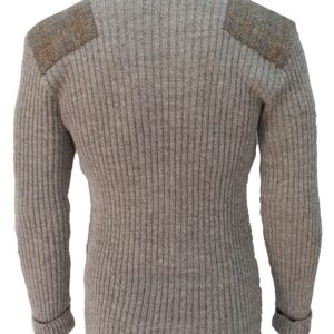 Forrester - Crew Neck Woolly Pully Sweater with Harris Tweed patches