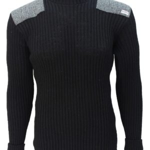 Forrester - Crew Neck Woolly Pully Sweater with Harris Tweed patches