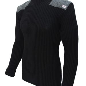 Forrester - Crew Neck Woolly Pully Sweater with Harris Tweed patches