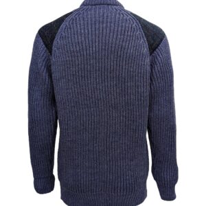 Gamekeeper- Chunky crew neck sweater with Harris Tweed patches