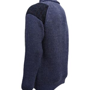 Byreman - Chunky knit Shawl Collar Sweater with Harris Tweed patches Byreman - Chunky knit Shawl Collar Sweater with Harris Tweed patches