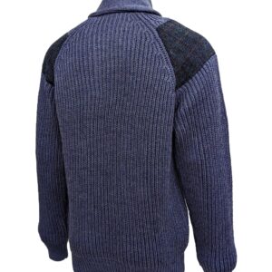 Byreman - Chunky knit Shawl Collar Sweater with Harris Tweed patches Byreman - Chunky knit Shawl Collar Sweater with Harris Tweed patches
