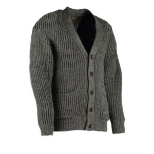 Classic British wool outdoor cardigan - suede patches & hip pockets Classic British wool outdoor cardigan - suede patches & hip pockets