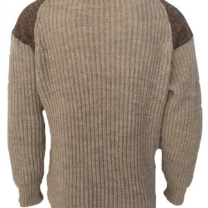 Laird - Chunky knit traditional cardigan with Harris Tweed patches