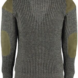 Classic British wool outdoor cardigan - suede patches & hip pockets