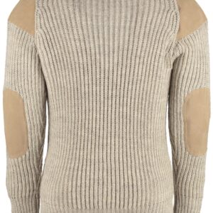 Classic British wool outdoor cardigan - suede patches & hip pockets