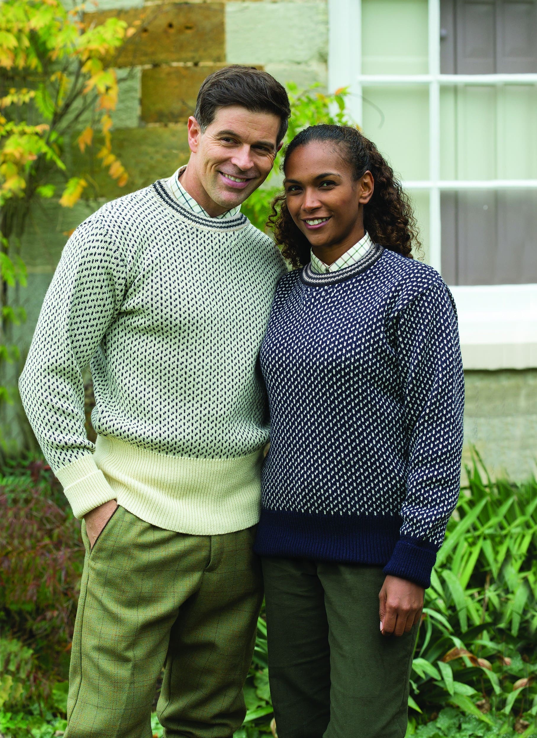 Classical Norwegian patterned crew neck sweater