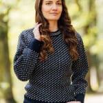 Dover Crew Neck Sweater In Navy/Ecru