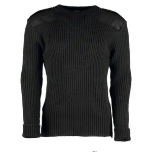 9025 - York Woolly Pully Crew Neck With Patches & Epaulettes 9025 - York Woolly Pully Crew Neck With Patches & Epaulettes
