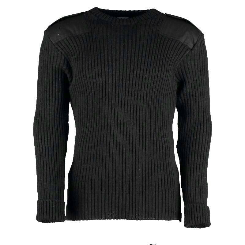 9025 - York Woolly Pully Crew Neck With Patches & Epaulettes 9025 - York Woolly Pully Crew Neck With Patches & Epaulettes