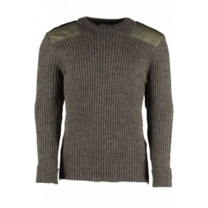 9025 - York Woolly Pully Crew Neck With Patches & Epaulettes 9025 - York Woolly Pully Crew Neck With Patches & Epaulettes