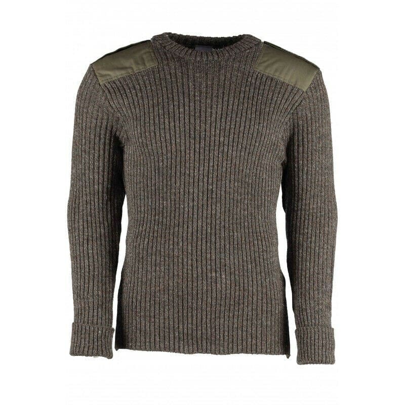 9025 - York Woolly Pully Crew Neck With Patches & Epaulettes 9025 - York Woolly Pully Crew Neck With Patches & Epaulettes