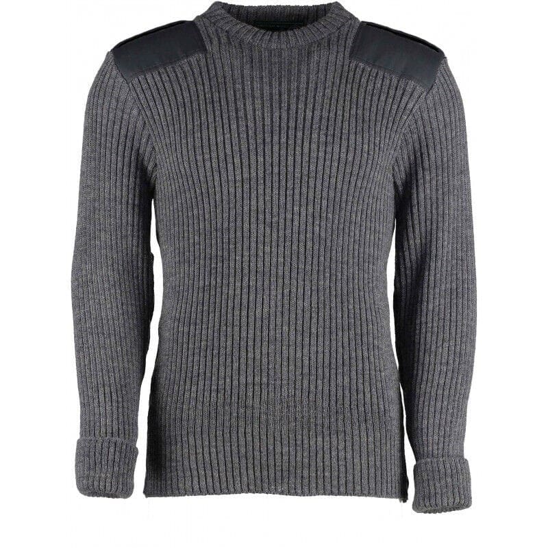9025 - York Woolly Pully Crew Neck With Patches & Epaulettes 9025 - York Woolly Pully Crew Neck With Patches & Epaulettes