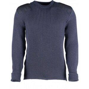 9025 - York Woolly Pully Crew Neck With Patches & Epaulettes 9025 - York Woolly Pully Crew Neck With Patches & Epaulettes