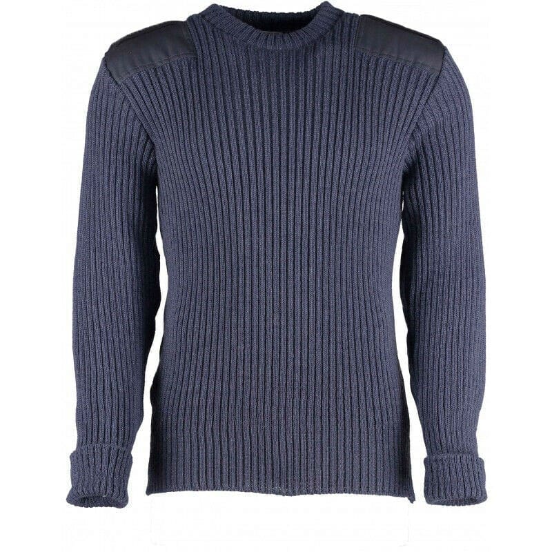 9025 - York Woolly Pully Crew Neck With Patches & Epaulettes 9025 - York Woolly Pully Crew Neck With Patches & Epaulettes