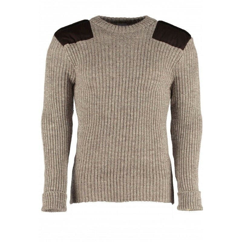 9025 - York Woolly Pully Crew Neck With Patches & Epaulettes 9025 - York Woolly Pully Crew Neck With Patches & Epaulettes