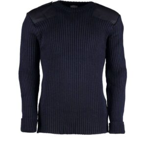 9025 - York Woolly Pully Crew Neck With Patches & Epaulettes 9025 - York Woolly Pully Crew Neck With Patches & Epaulettes