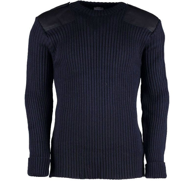 9025 - York Woolly Pully Crew Neck With Patches & Epaulettes 9025 - York Woolly Pully Crew Neck With Patches & Epaulettes